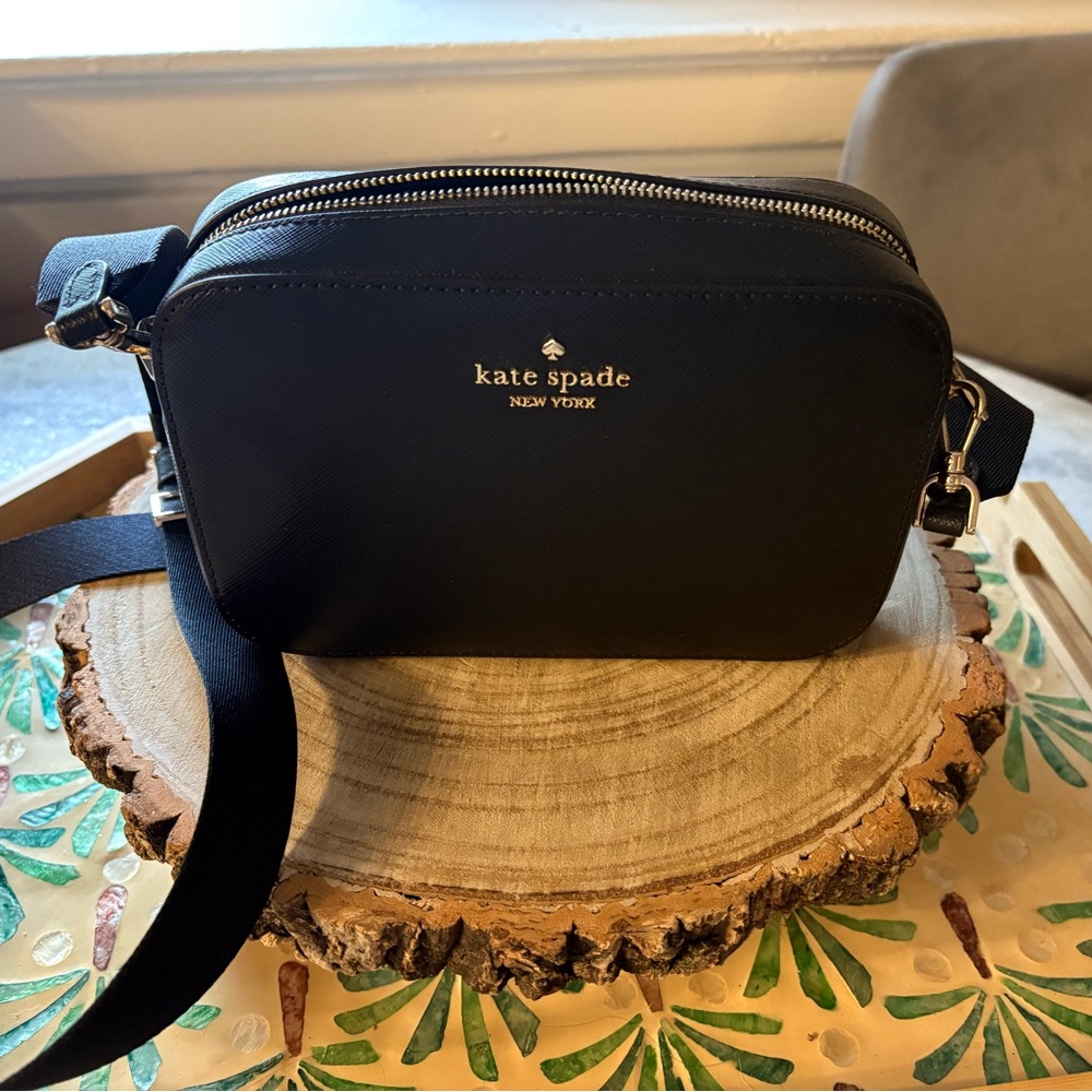 Kate Spade Black Crossbody Bag with Silver Accents